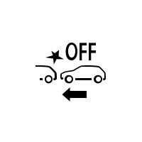 Warning light to indicate a fault or non-availability of active emergency braking